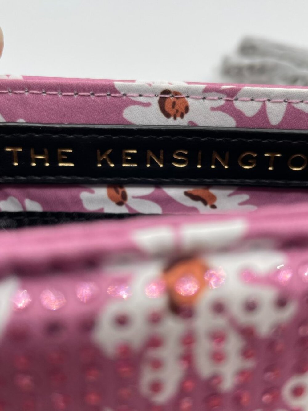 Kurt Geiger Crystal Encrusted Eagle Mini Kensington Pink Floral Crossbody Bag - Picture 10 of 16